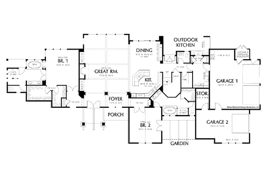 Floor Plan - Main Floor for Country House Plan #48-855 - 5 bed, 6.5 bath