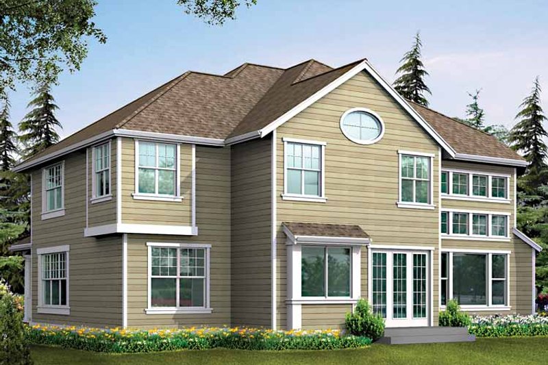 Home Plan - Exterior - Rear Elevation 1 for Country House Plan #132-456 - 4 bed, 2.5 bath