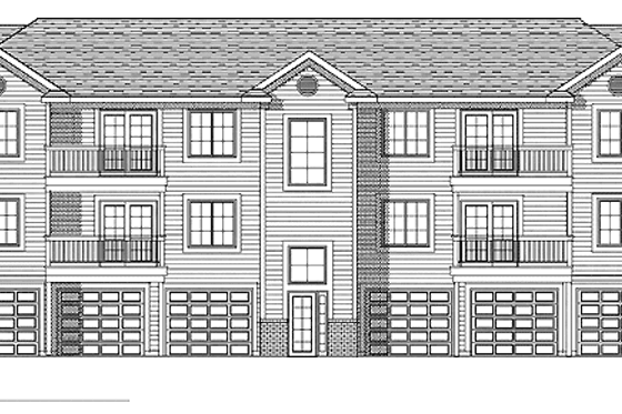 Exterior - Rear Elevation for Colonial House Plan #70-1398 - 8 bed, 8 bath