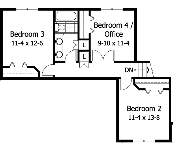 Home Plan - Tudor Floor Plan - Upper Floor Plan #51-870