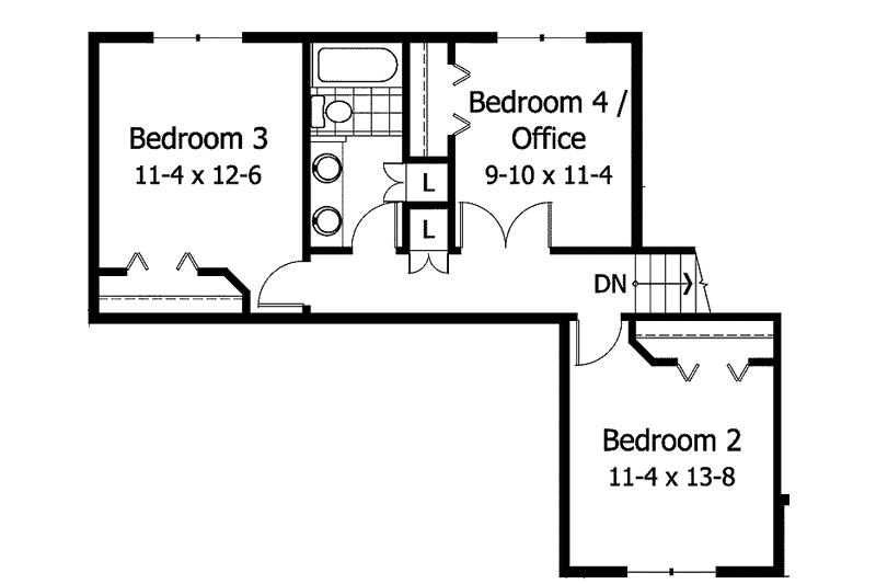 Home Plan - Floor Plan - Upper Floor for Tudor House Plan #51-870 - 3 bed, 2.5 bath