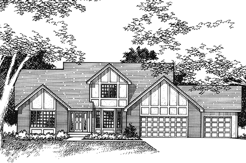 Home Plan - Exterior - Front Elevation 3 for Tudor House Plan #51-741 - 3 bed, 2.5 bath