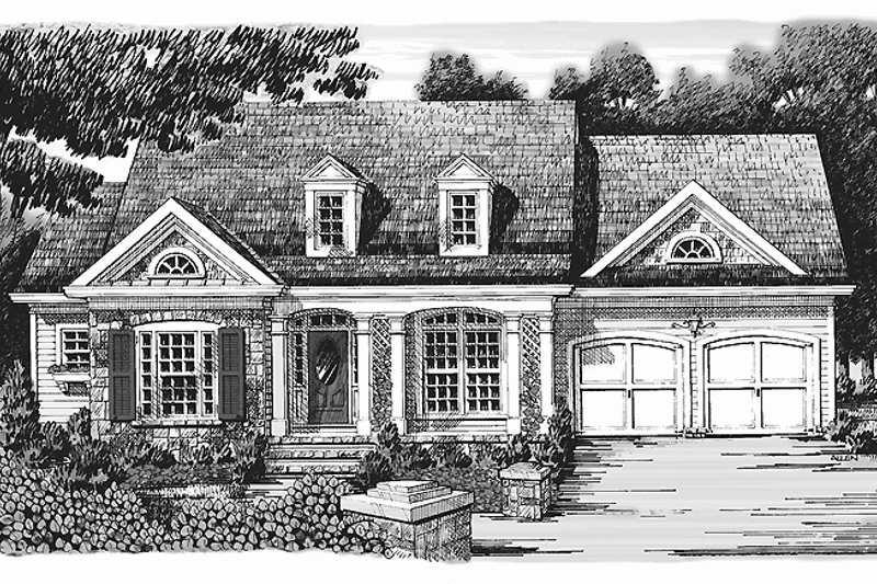 House Blueprint - Exterior - Front Elevation 3 for Ranch House Plan #927-851 - 3 bed, 2 bath