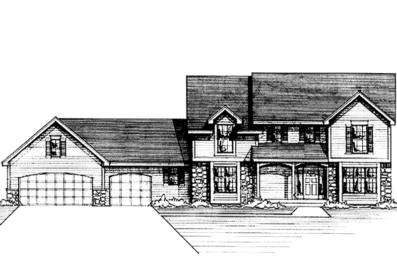 Home Plan - Exterior - Front Elevation 3 for Country House Plan #51-935 - 4 bed, 2.5 bath