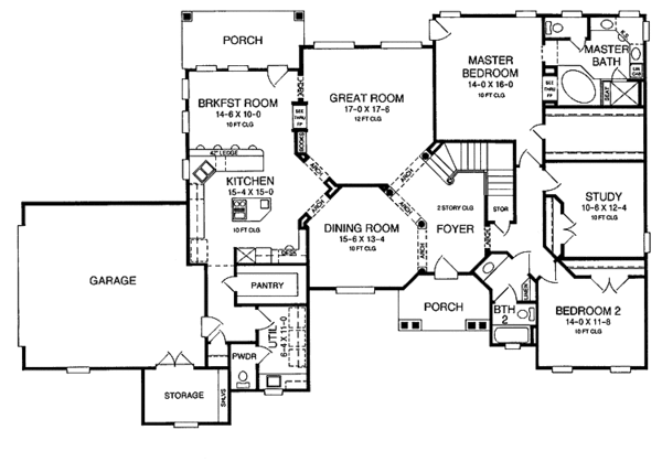 Architectural House Design - Country Floor Plan - Main Floor Plan #952-127