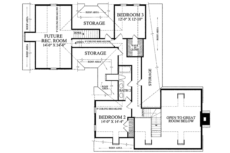Home Plan - Floor Plan - Upper Floor for Colonial House Plan #137-343 - 3 bed, 2.5 bath
