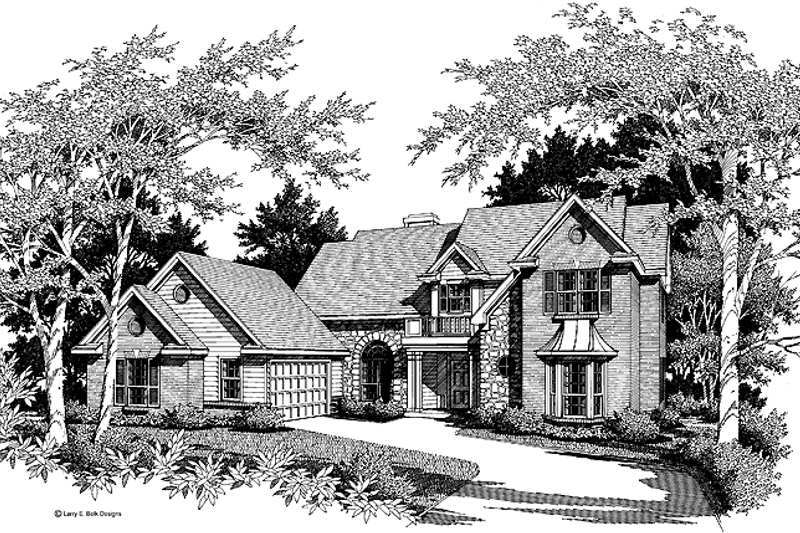 Dream House Plan - Exterior - Front Elevation 3 for Traditional House Plan #952-4 - 4 bed, 3 bath