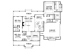 Floor Plan - Main Floor for Country House Plan #929-577 - 3 bed, 2 bath