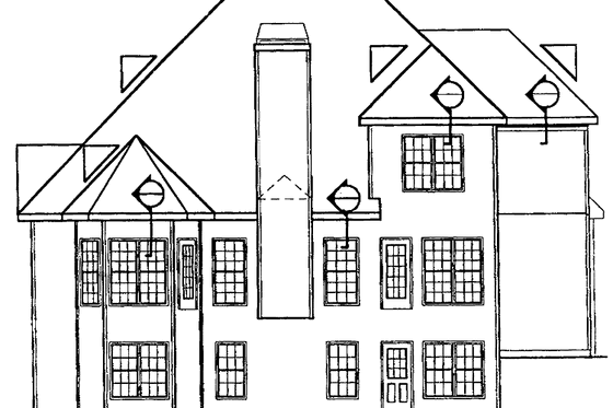 Exterior - Rear Elevation for Traditional House Plan #927-111 - 4 bed, 2.5 bath