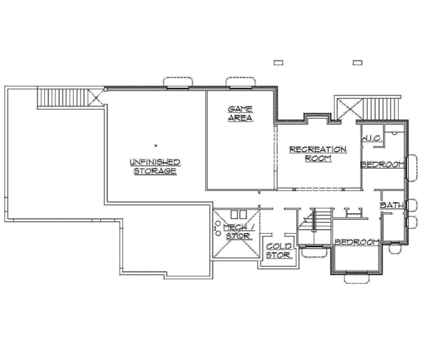 House Design - European Floor Plan - Lower Floor Plan #945-123