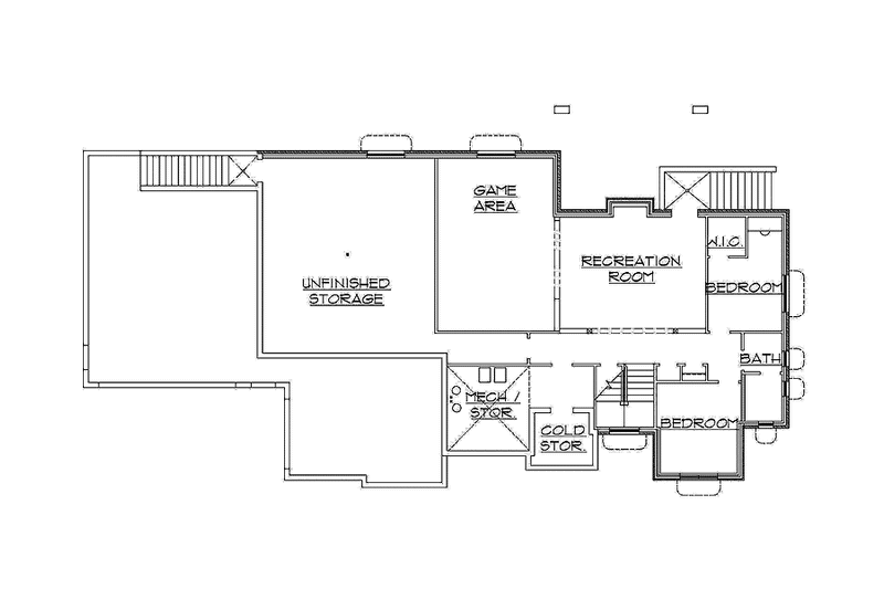 Home Plan - Floor Plan - Lower Floor for European House Plan #945-123 - 3 bed, 2.5 bath
