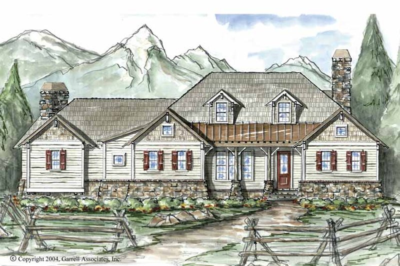 House Blueprint - Exterior - Front Elevation 3 for Country House Plan #54-271 - 3 bed, 2.5 bath