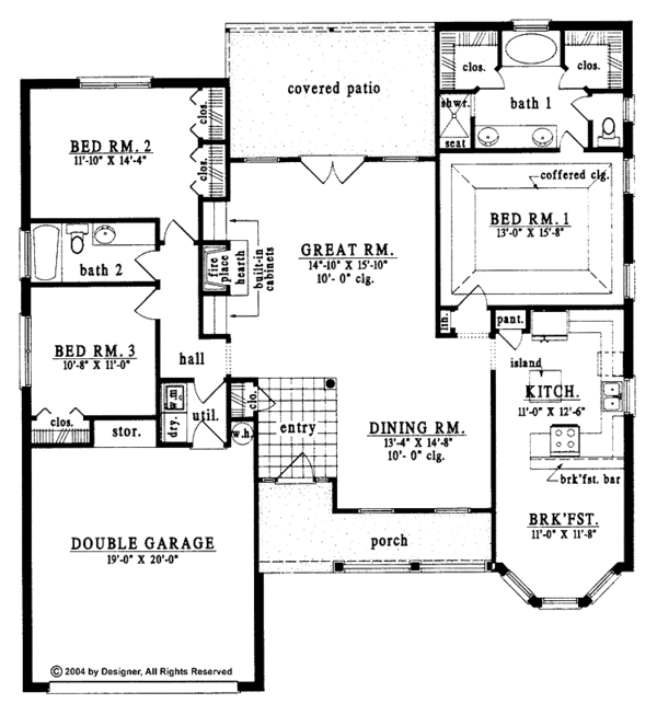 Architectural House Design - European Floor Plan - Main Floor Plan #42-552