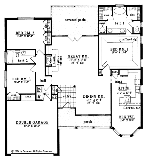 House Plan Design - European Floor Plan - Main Floor Plan #42-552