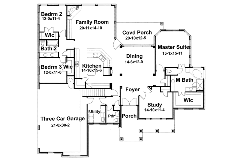 Dream House Plan - Floor Plan - Main Floor for Traditional House Plan #120-232 - 3 bed, 3.5 bath