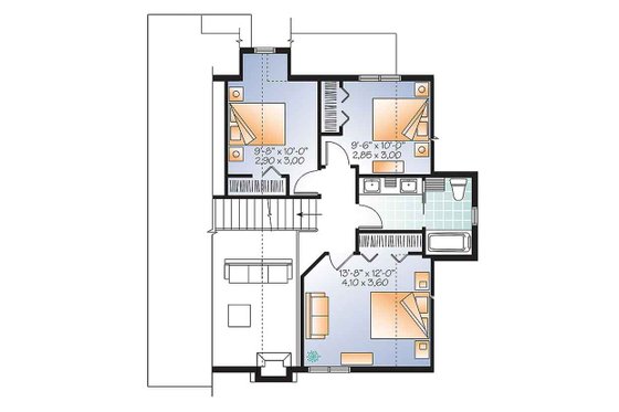 Floor Plan - Upper Floor for Traditional House Plan #23-2610 - 4 bed, 2.5 bath