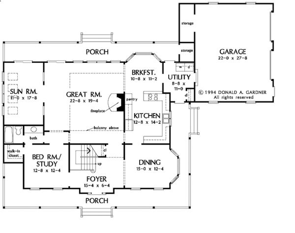 Country Floor Plan - Main Floor Plan #929-550