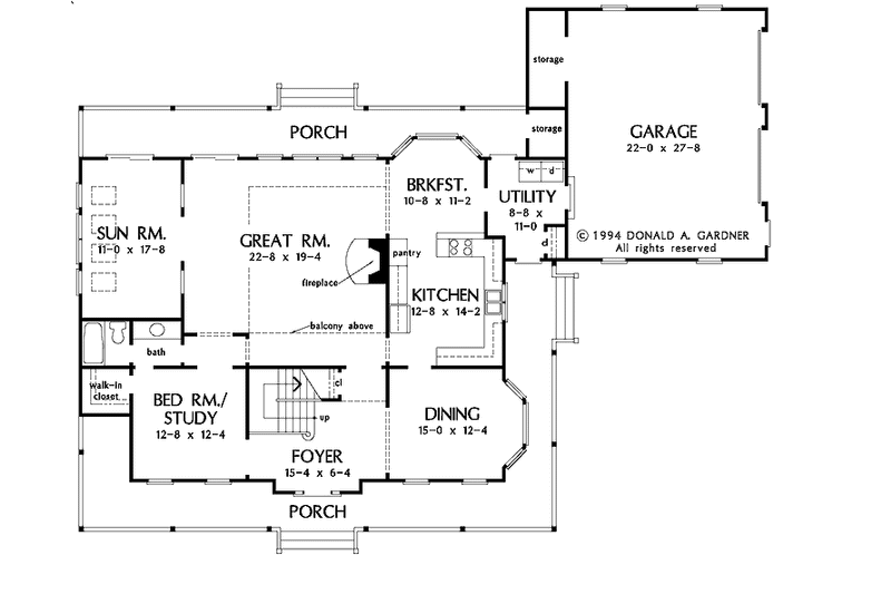 Home Plan - Floor Plan - Main Floor for Country House Plan #929-550 - 4 bed, 3 bath