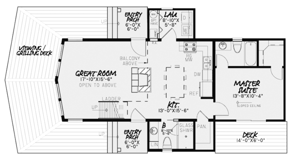House Blueprint - Contemporary Floor Plan - Main Floor Plan #17-3377