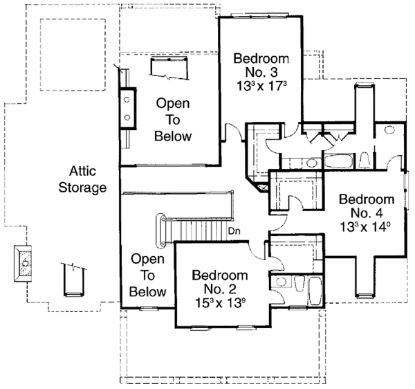 Dream House Plan - Classical Floor Plan - Upper Floor Plan #429-188