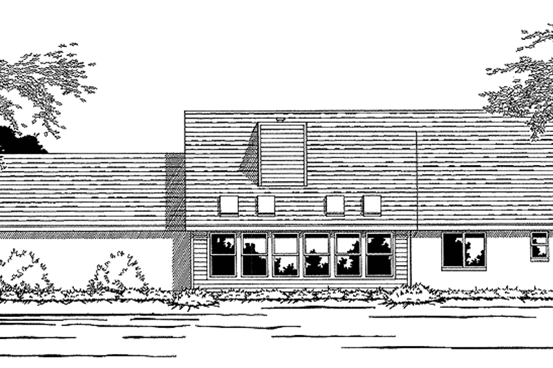 Dream House Plan - Exterior - Rear Elevation for Ranch House Plan #472-138 - 3 bed, 2 bath