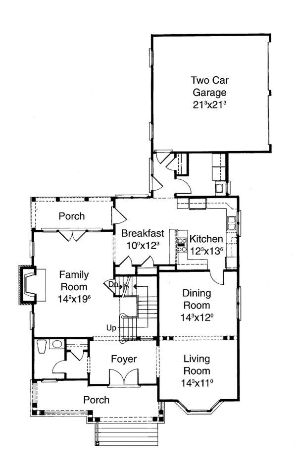 Architectural House Design - Victorian Floor Plan - Main Floor Plan #429-169