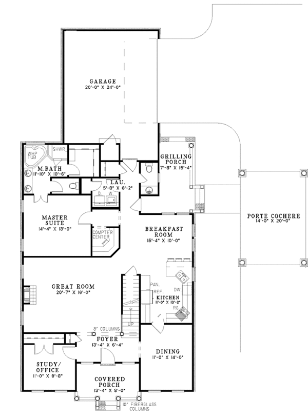 House Plan Design - Country Floor Plan - Main Floor Plan #17-2867