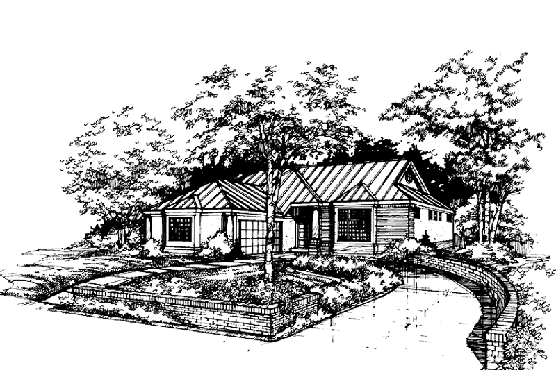 House Plan Design - Mediterranean Exterior - Front Elevation Plan #320-743