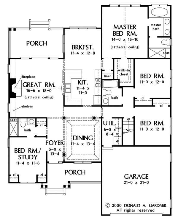 Architectural House Design - Ranch Floor Plan - Main Floor Plan #929-586