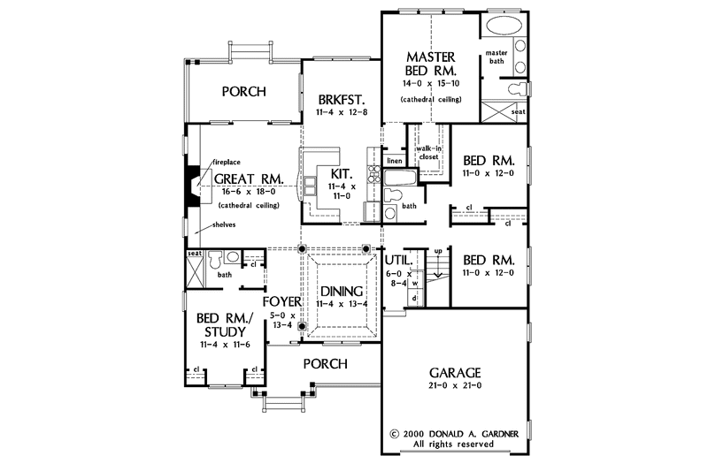 Home Plan - Floor Plan - Main Floor for Ranch House Plan #929-586 - 4 bed, 3 bath