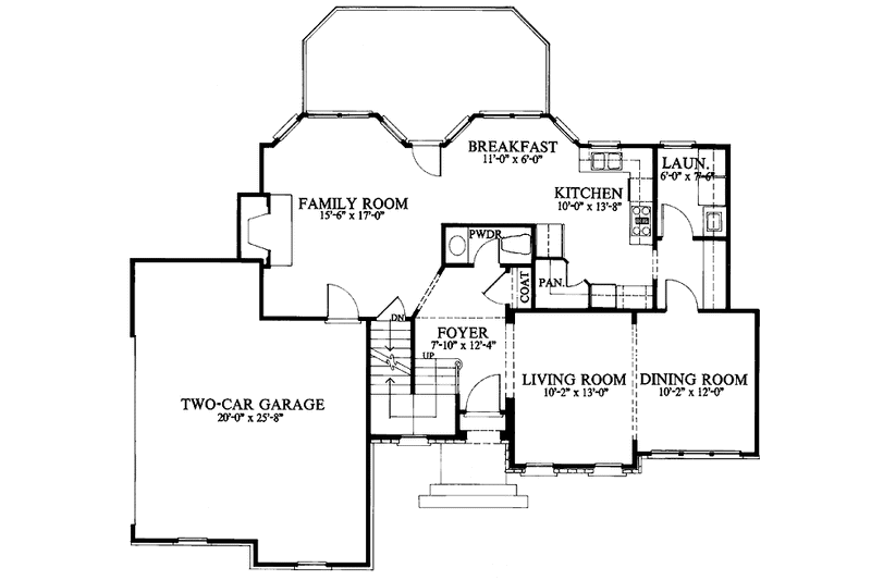 Dream House Plan - Floor Plan - Main Floor for Country House Plan #429-81 - 4 bed, 2.5 bath