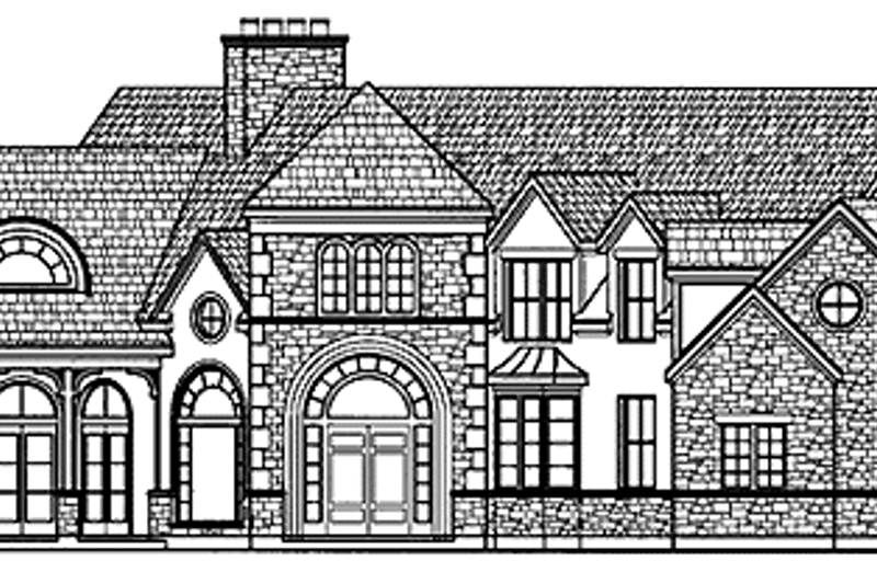 House Blueprint - Exterior - Front Elevation for European House Plan #1021-9 - 4 bed, 6 bath