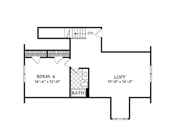 Architectural House Design - Colonial Floor Plan - Upper Floor Plan #927-970