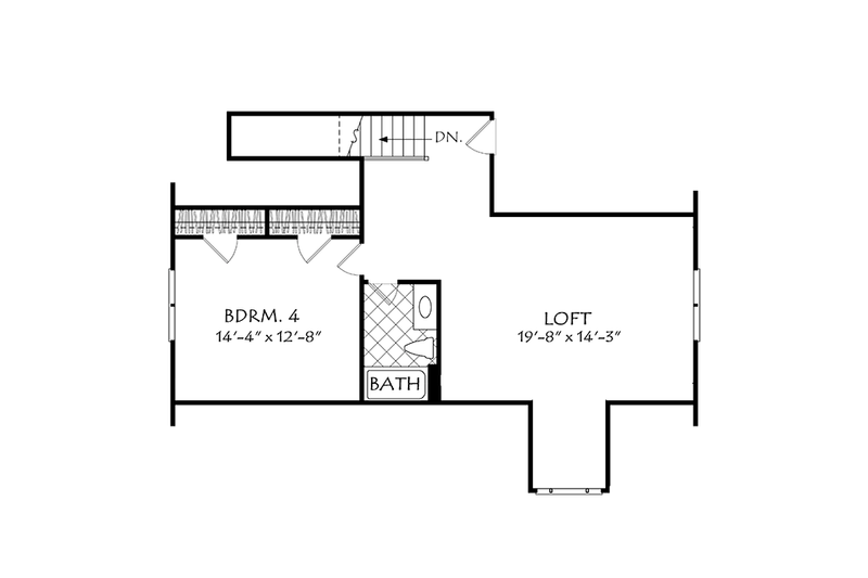 Architectural House Design - Floor Plan - Upper Floor for Colonial House Plan #927-970 - 3 bed, 2 bath