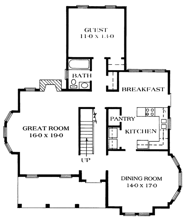 House Plan Design - Victorian Floor Plan - Main Floor Plan #1014-44