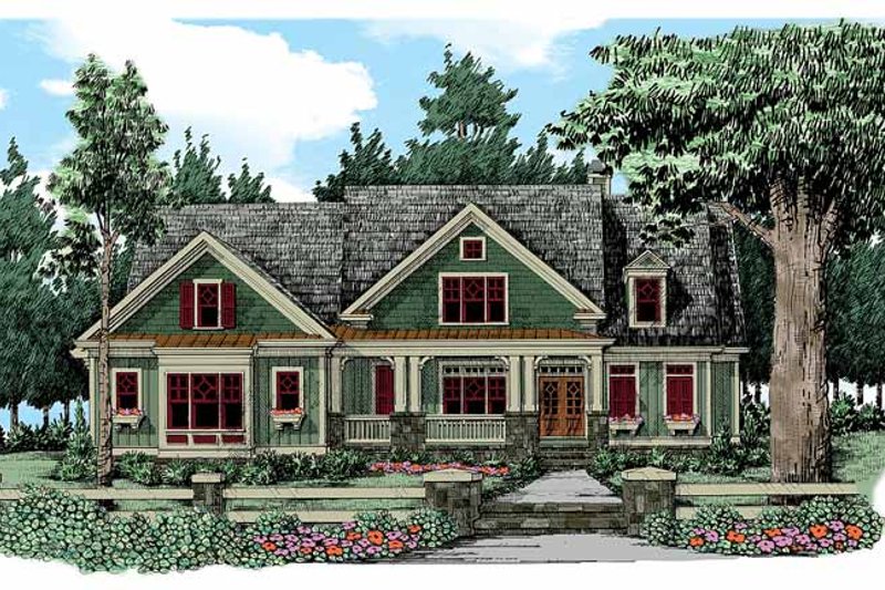 Dream House Plan - Craftsman Exterior - Front Elevation Plan #927-343