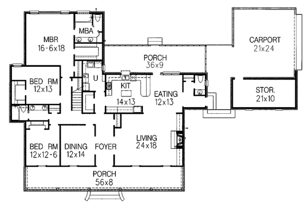 Home Plan - Country Floor Plan - Main Floor Plan #15-365