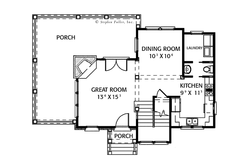 Home Plan - Floor Plan - Main Floor for Tudor House Plan #429-319 - 2 bed, 2.5 bath