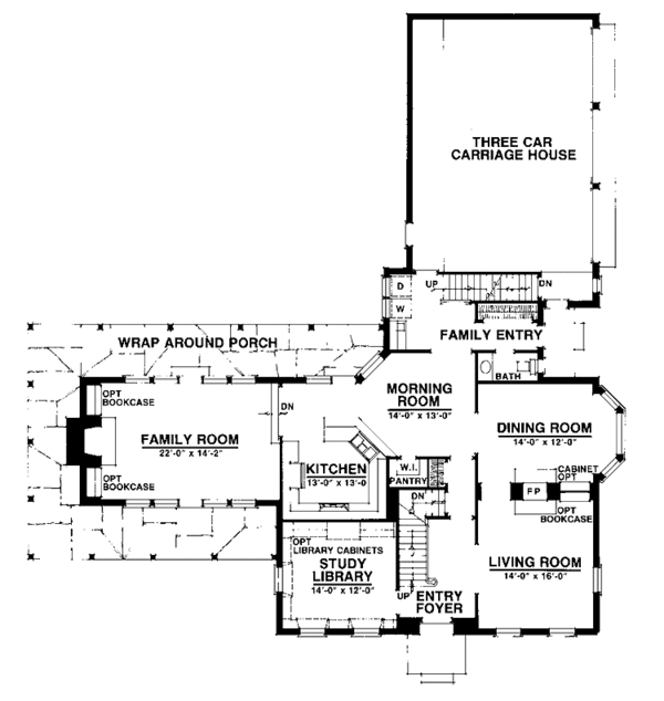 Dream House Plan - Classical Floor Plan - Main Floor Plan #1016-7
