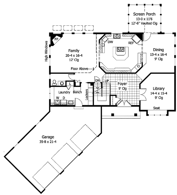 Architectural House Design - Traditional Floor Plan - Main Floor Plan #51-947