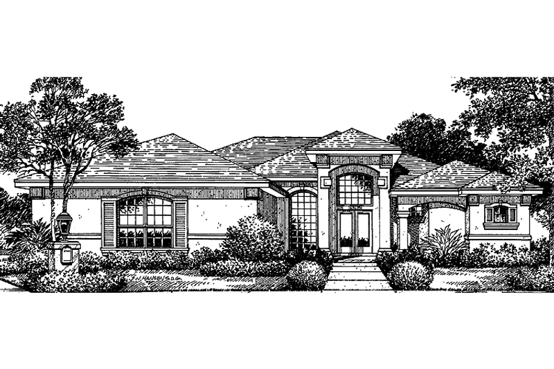 House Blueprint - Mediterranean Exterior - Front Elevation Plan #417-780