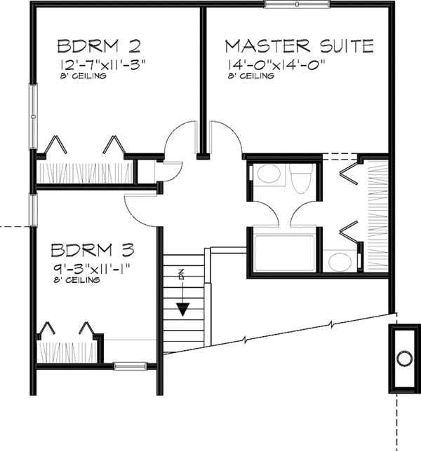 Home Plan - Contemporary Floor Plan - Upper Floor Plan #320-656