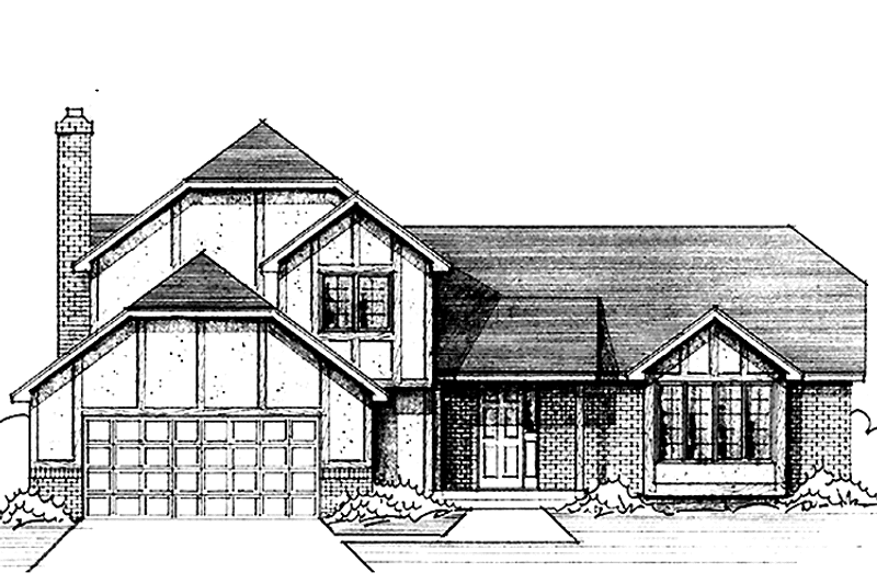 Home Plan - Exterior - Front Elevation 3 for Tudor House Plan #51-715 - 3 bed, 2.5 bath