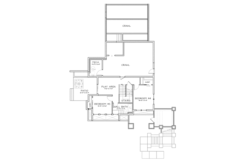 Architectural House Design - Floor Plan - Main Floor for Prairie House Plan #895-78 - 4 bed, 3 bath