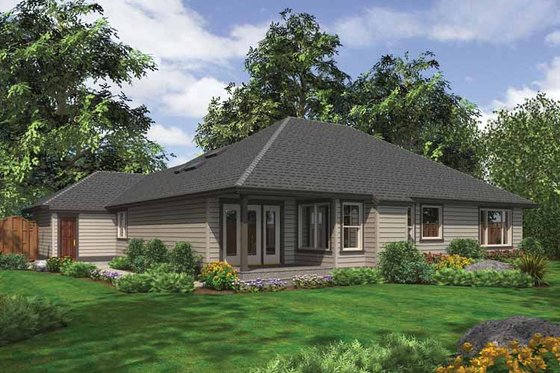 Exterior - Rear Elevation for Traditional House Plan #132-536 - 3 bed, 2 bath