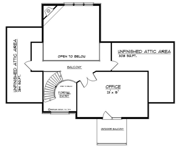 Craftsman Floor Plan - Upper Floor Plan #1057-6