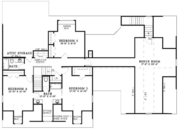 Dream House Plan - Country Floor Plan - Upper Floor Plan #17-3117