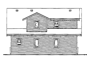 Exterior - Rear Elevation for Bungalow House Plan #47-1083 - 1 bed, 1.5 bath