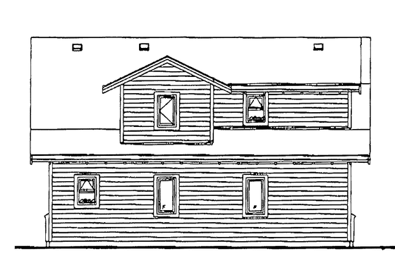 Exterior - Rear Elevation for Bungalow House Plan #47-1083 - 1 bed, 1.5 bath
