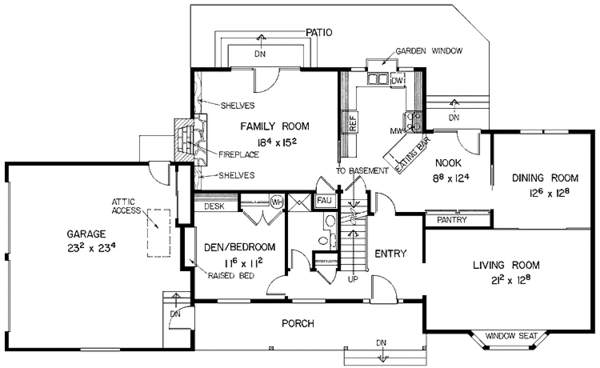 House Plan Design - Traditional Floor Plan - Main Floor Plan #60-997